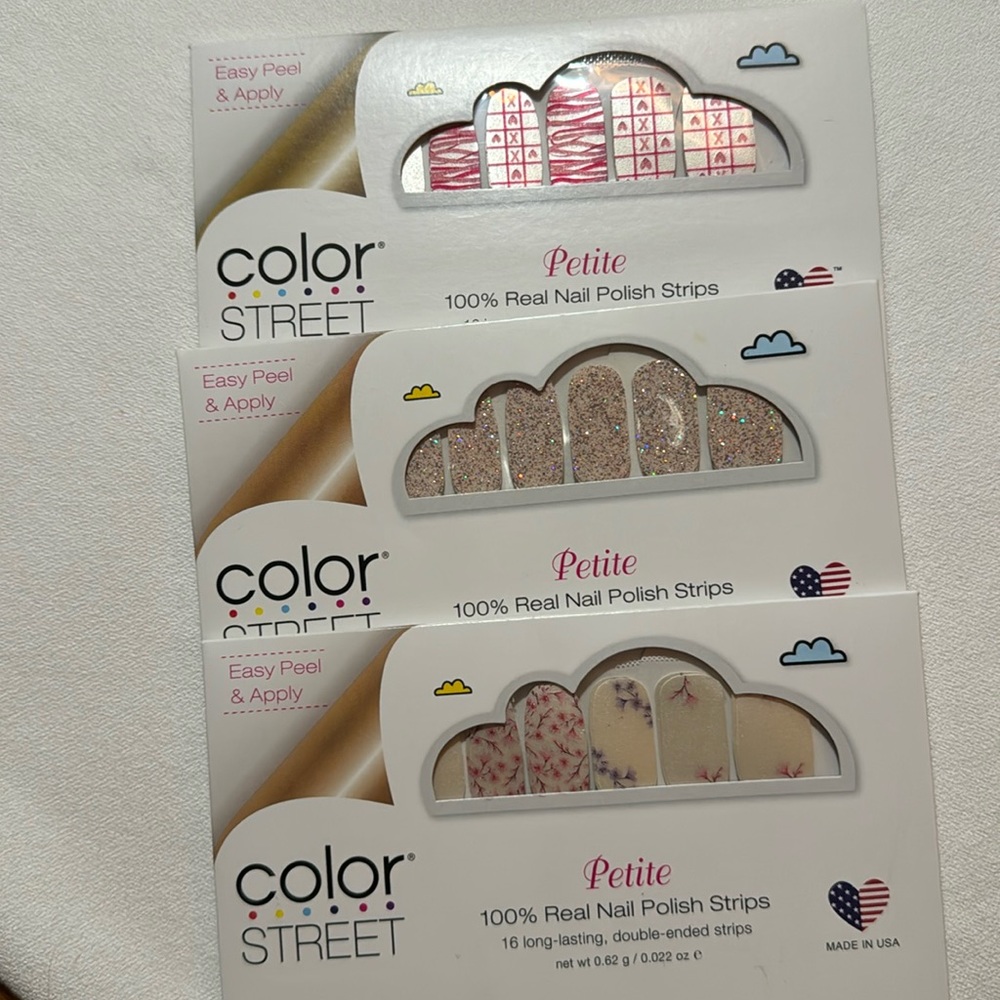 3 sets of Color Street Petite Manicure Sets for Youth or  small nails